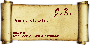 Juvet Klaudia névjegykártya